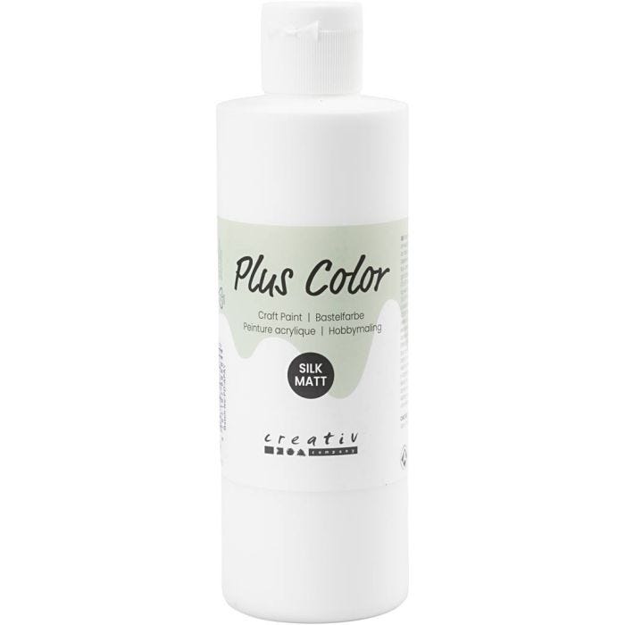 Plus Color Hobbymaling, hvit, 250 ml/ 1 fl.