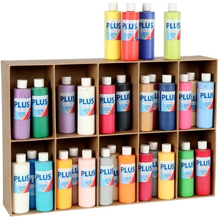 Plus Color Hobbymaling, ass. farger, 30x250 ml/ 1 pk.