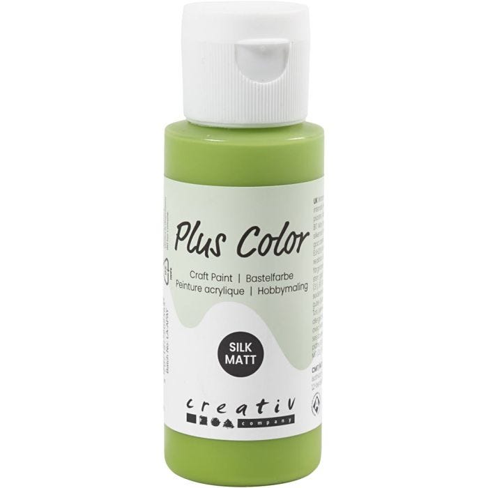 Plus Color Hobbymaling, bladgrønn, 60 ml/ 1 fl.