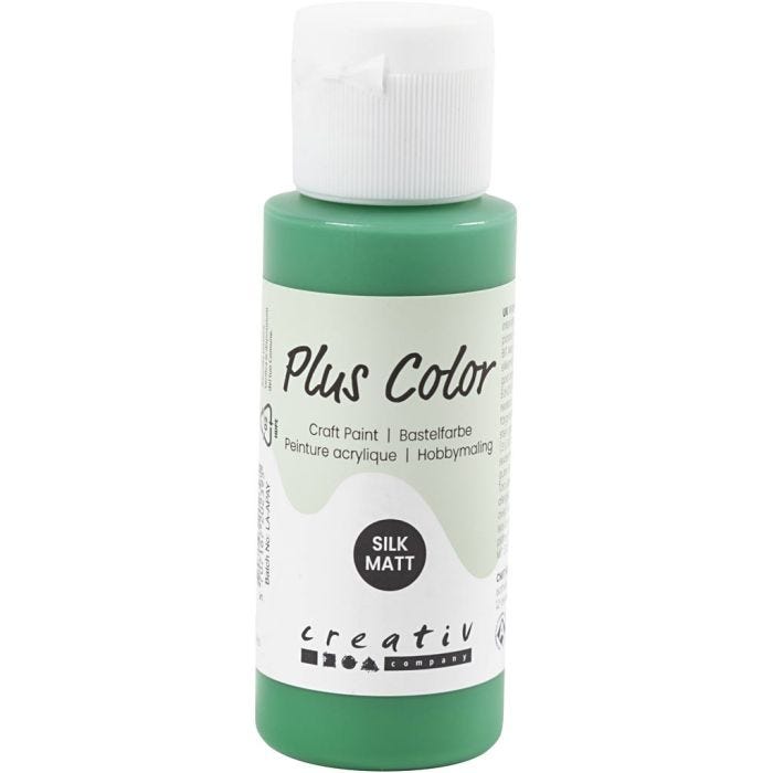 Plus Color Hobbymaling, brilliant grønn, 60ml/ 1 fl.
