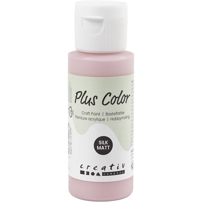 Plus Color Hobbymaling, støvete rosa, 60 ml/ 1 fl.