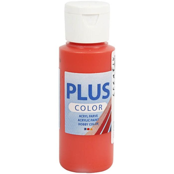 Plus Color Hobbymaling, brilliant rød, 60ml/ 1 fl.