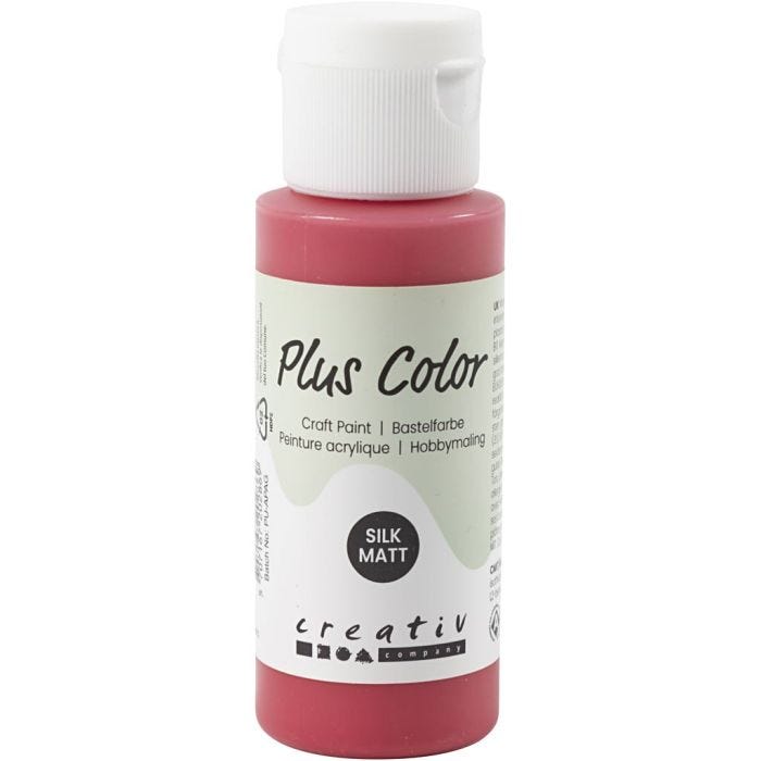 Plus Color Hobbymaling, bær rød, 60 ml/ 1 fl.