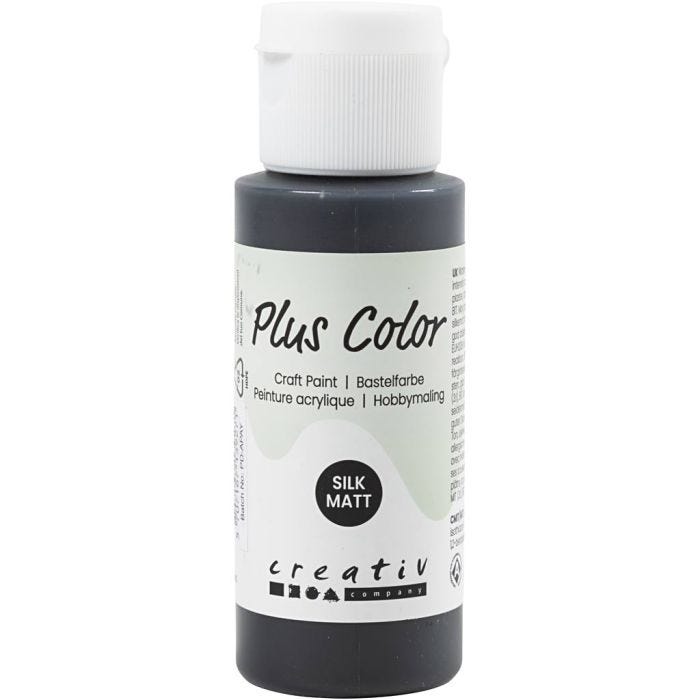 Plus Color Hobbymaling, svart, 60ml/ 1 fl.