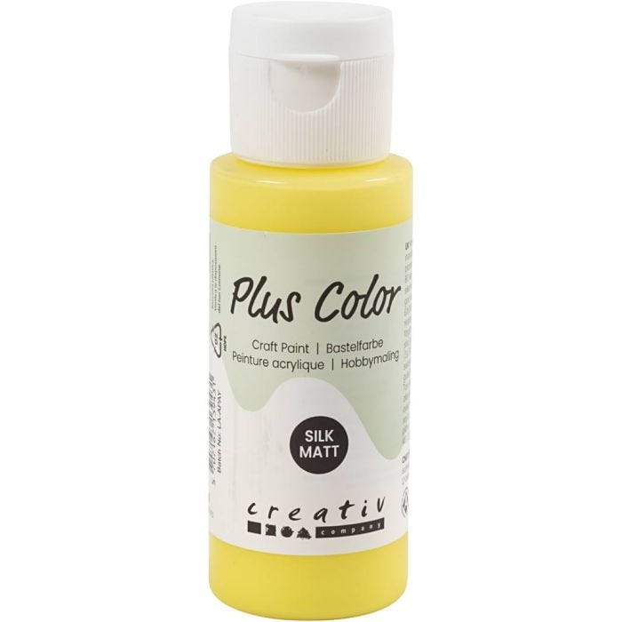 Plus Color Hobbymaling, primær gul, 60 ml/ 1 fl.