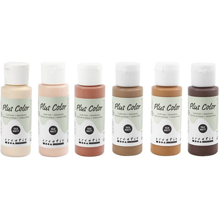 Plus Color Hobbymaling, ass. farger, 6x60 ml/ 1 pk.