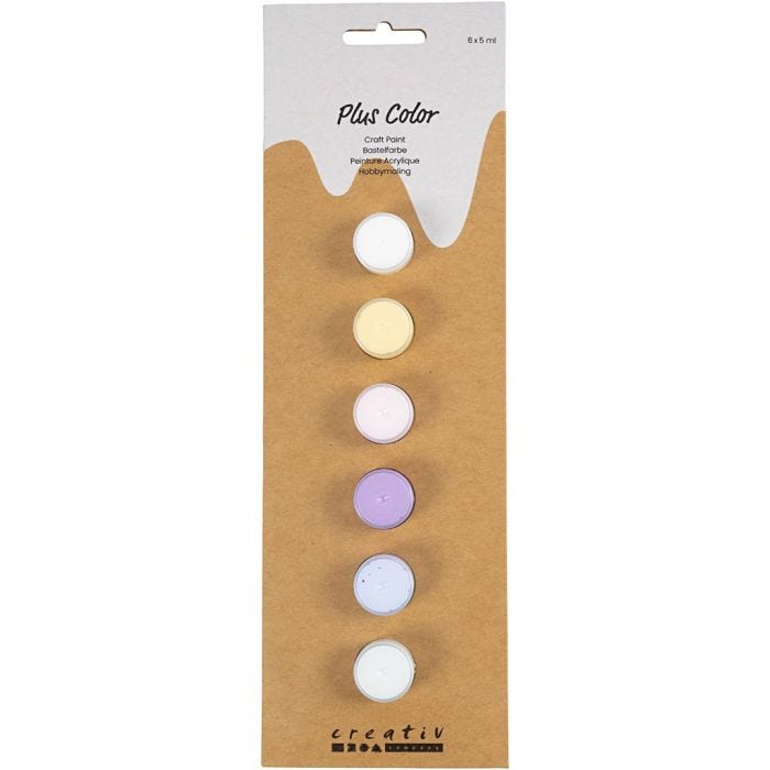 Plus Color Hobbymaling, pastellfarger, 6x5 ml/ 1 pk.
