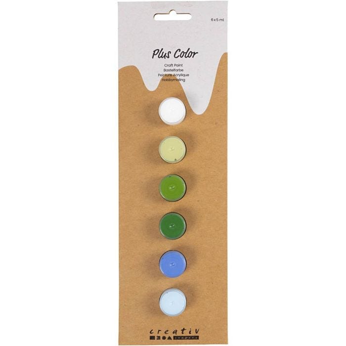 Plus Color Hobbymaling, blå/grønn harmoni, 6x5 ml/ 1 pk.