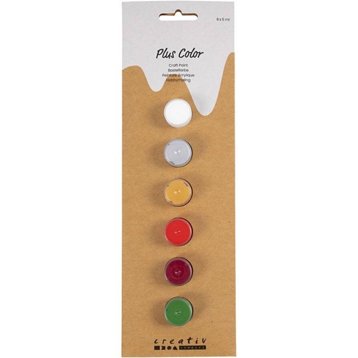 Plus Color Hobbymaling, julefarger, 6x5 ml/ 1 pk.