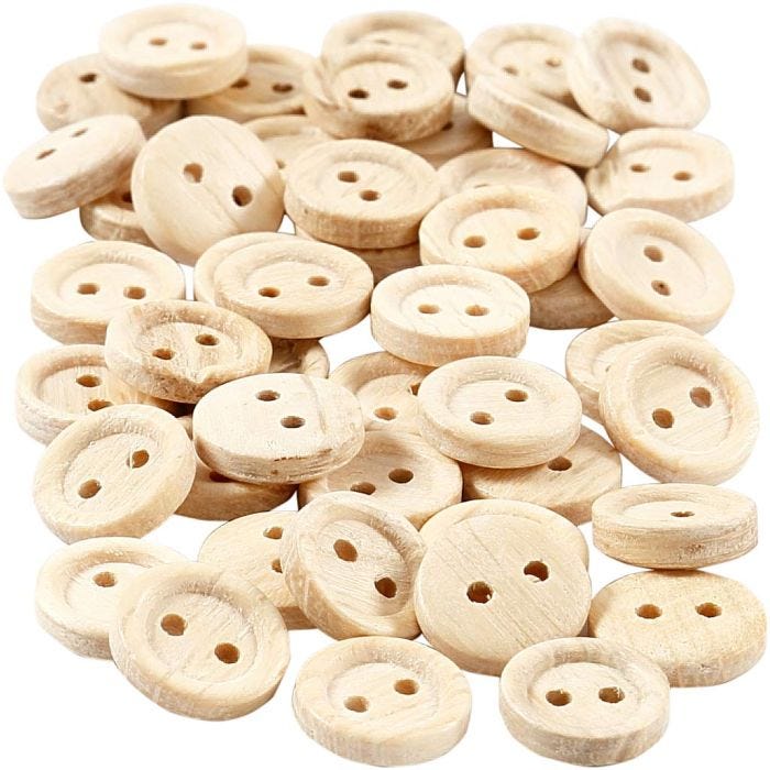 Treknapper, dia. 11 mm, 2 hull, 50 stk./ 1 pk.