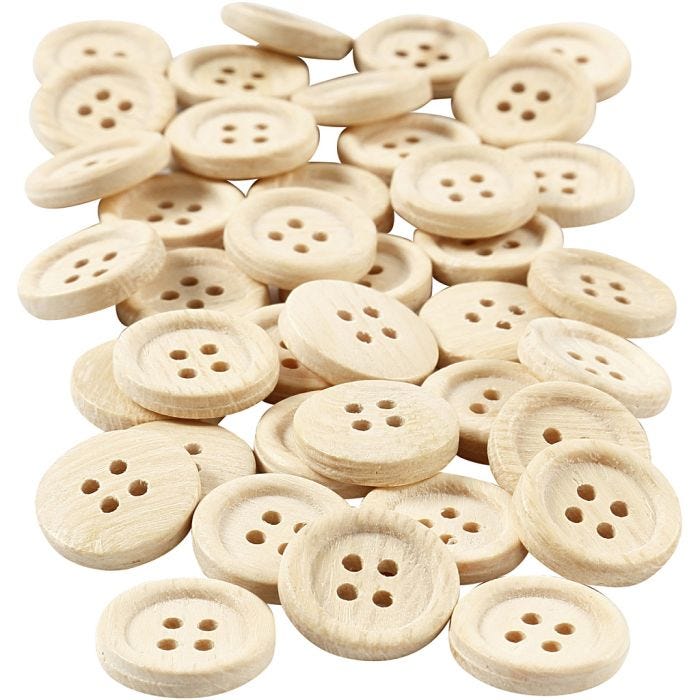 Treknapper, dia. 18 mm, 4 hull, 40 stk./ 1 pk.