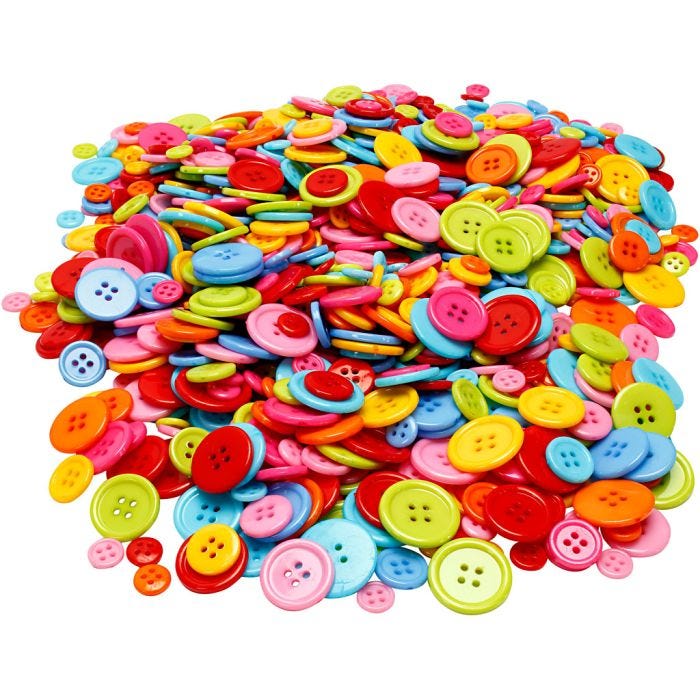 Knappemix, dia. 10+15+20+22 mm, 500 g/ 1 pk.