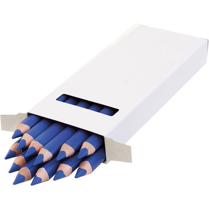 edu Kraftige Fargeblyanter, tykkelse 10 mm, mine 6,25 mm, mørk blå, 12 stk./ 1 pk.