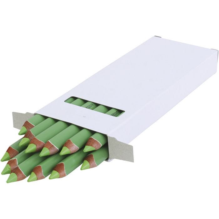 edu Kraftige Fargeblyanter, tykkelse 10 mm, mine 6,25 mm, lys grønn, 12 stk./ 1 pk.
