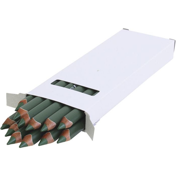 edu Kraftige Fargeblyanter, tykkelse 10 mm, mine 6,25 mm, mørk grønn, 12 stk./ 1 pk.