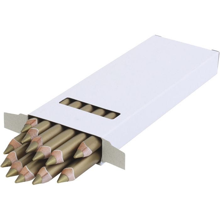 edu Kraftige Fargeblyanter, tykkelse 10 mm, mine 6,25 mm, gull, 12 stk./ 1 pk.