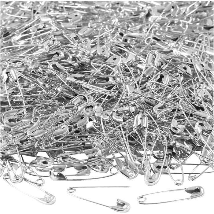 Sikkerhetsnåler, L: 22 mm, tykkelse 0,6 mm, sølv, 500 stk./ 1 pk.