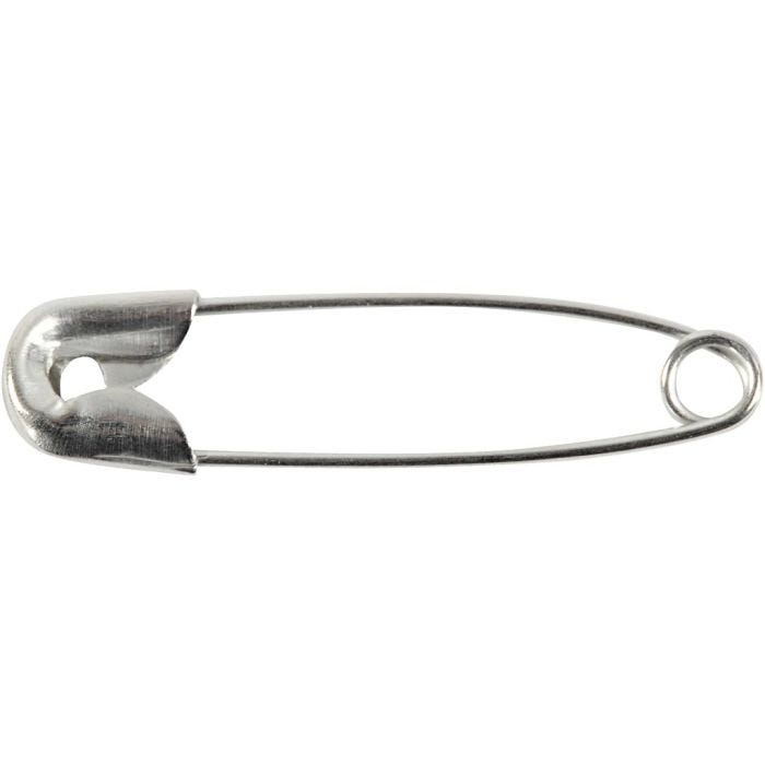 Sikkerhetsnål, L: 22 mm, tykkelse 0,6 mm, sølv, 100 stk./ 1 pk.