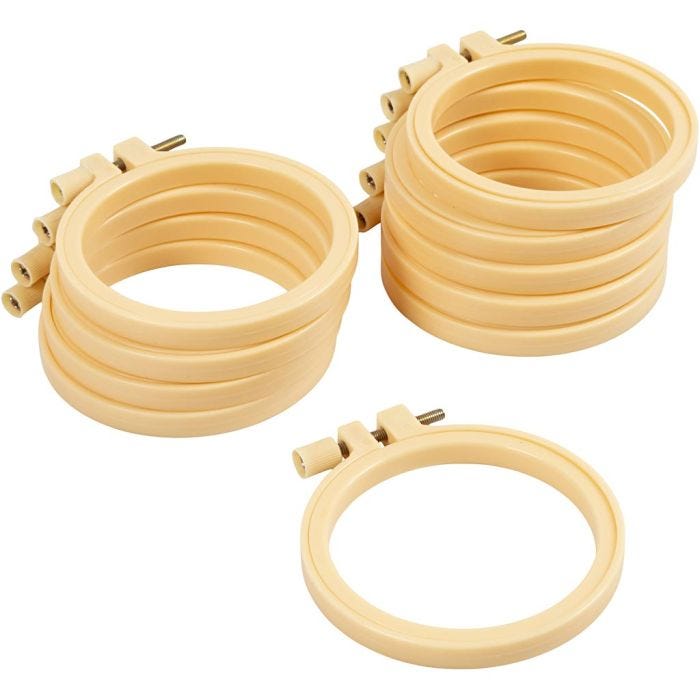 Broderiramme, Rund, dia. 9,5 cm, 10 stk./ 1 pk.