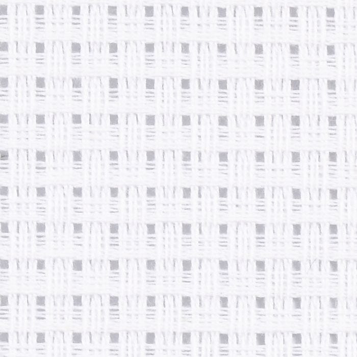 Aidastoff, str. 50x50 cm, 24 ruter pr. 10 cm , hvit, 1 stk.