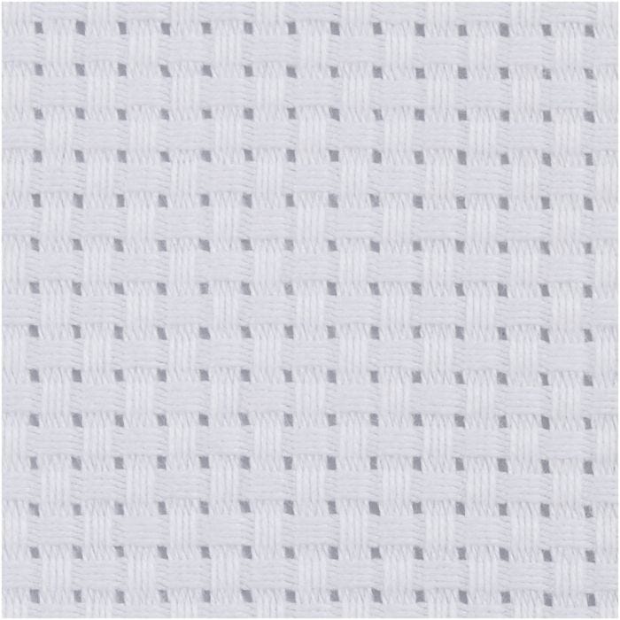 Aidastoff, 50x50 cm, 35 ruter pr. 10 cm , hvit, 1 stk.