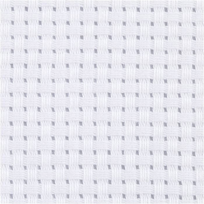 Aidastoff, str. 50x50 cm, 35 ruter pr. 10 cm , hvit, 1 stk.