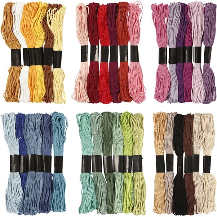 Broderitråd, tykkelse 1 mm, 252 bunt/ 1 pk.
