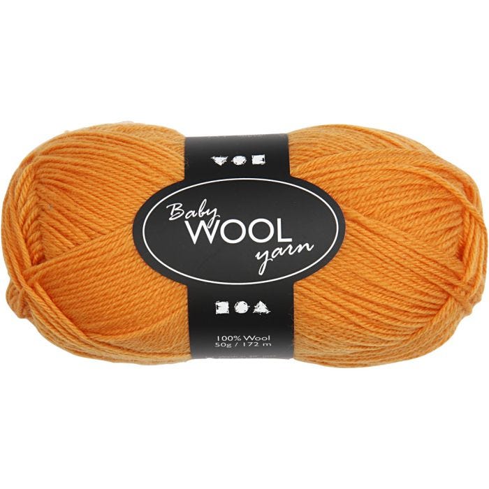 Babygarn, L: 172 M, orange, 50 g/ 1 nst.