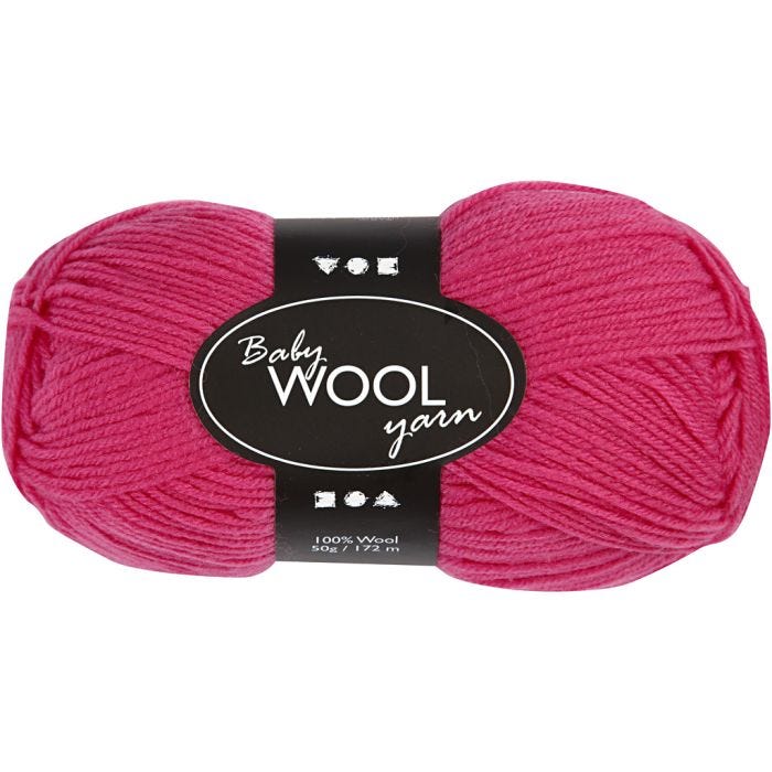 Babygarn, L: 172 M, cerise, 50 g/ 1 nst.