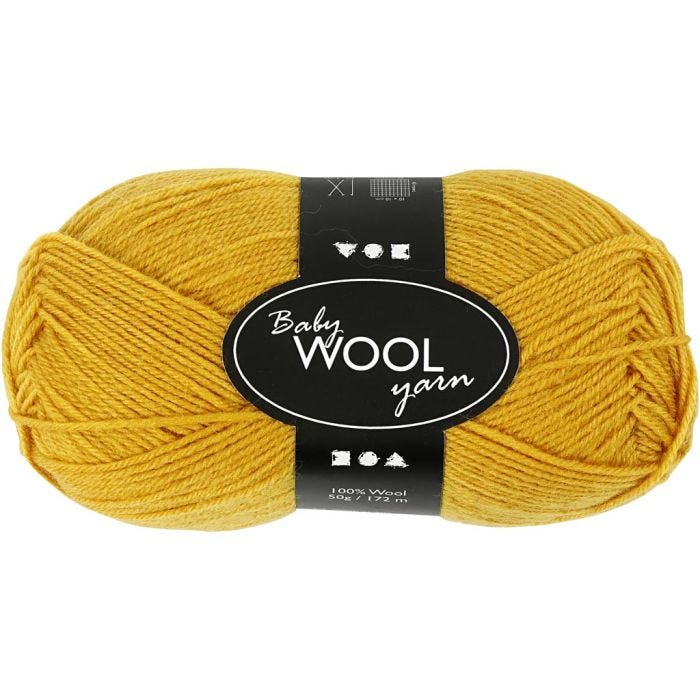 Babygarn, L: 172 M, mørk gul, 50 g/ 1 nst.