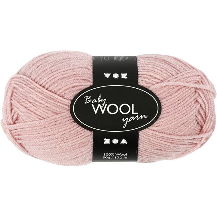 Babygarn, L: 172 M, støvete rosa, 50 g/ 1 nst.