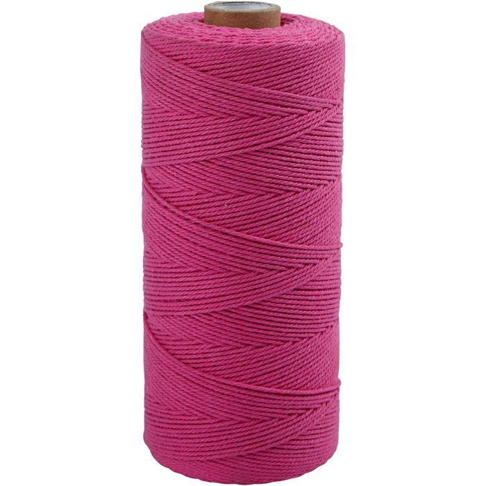 Knyttegarn, L: 315 M, tykkelse 1 mm, Tynn kvalitet 12/12, pink, 220 g/ 1 nst.