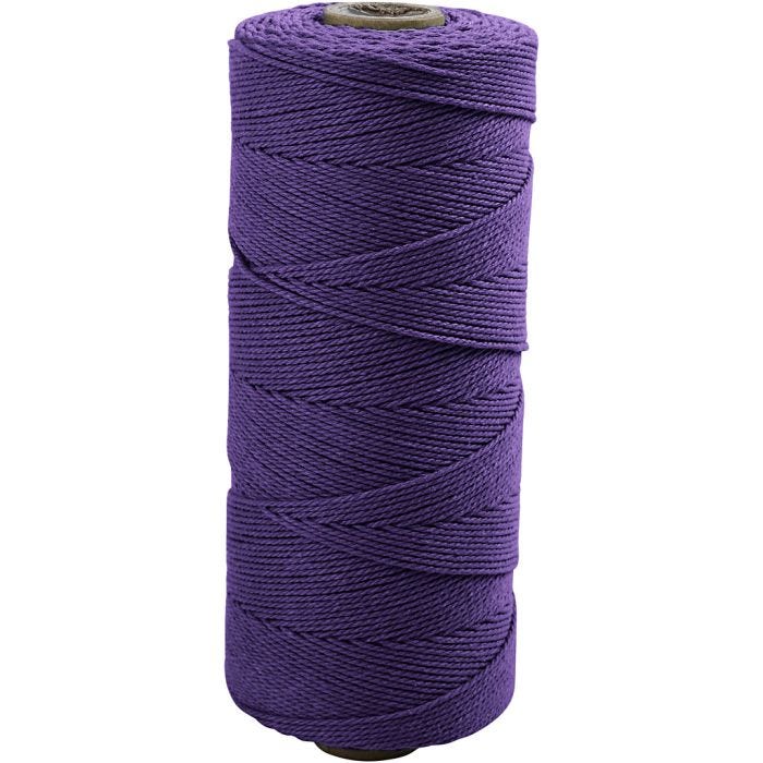 Knyttegarn, L: 315 M, tykkelse 1 mm, Tynn kvalitet 12/12, violet, 220 g/ 1 nst.