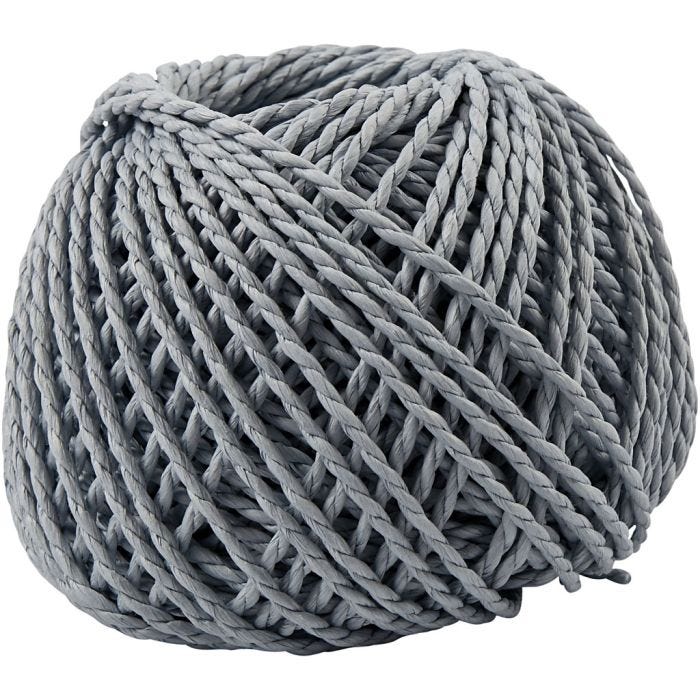 Paperyarn, tykkelse 2,5-3 mm, lys blå, 150 g, 40 m/ 1 nst.