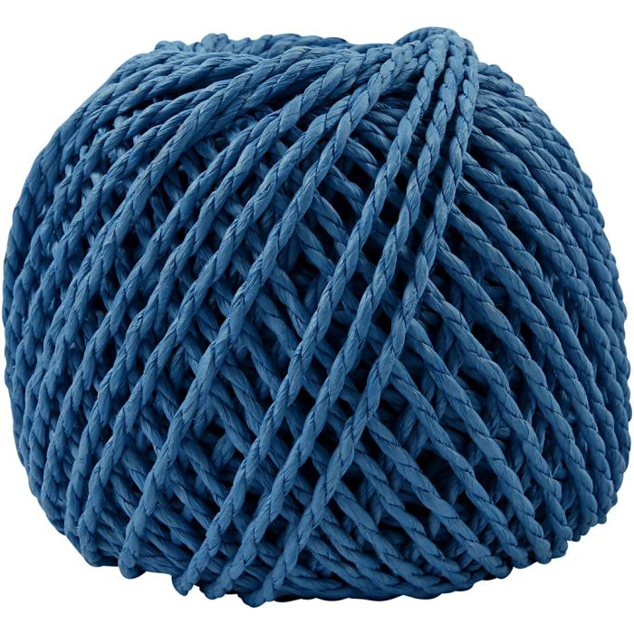 Paperyarn, tykkelse 2,5-3 mm, mørk blå, 150 g, 40 m/ 1 nst.