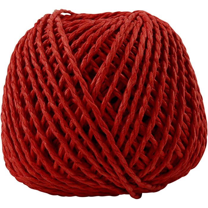 Paperyarn, tykkelse 2,5-3 mm, rød, 150 g, 40 m/ 1 nst.