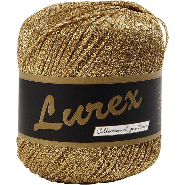 Lurex Garn, L: 160 M, gull, 25 g/ 1 nst.