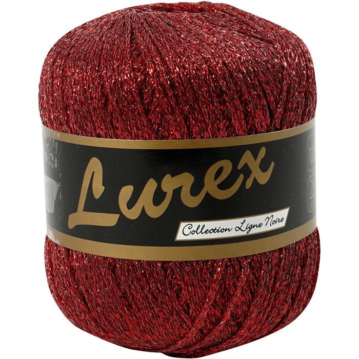 Lurex Garn, L: 160 M, rød, 25 g/ 1 nst.