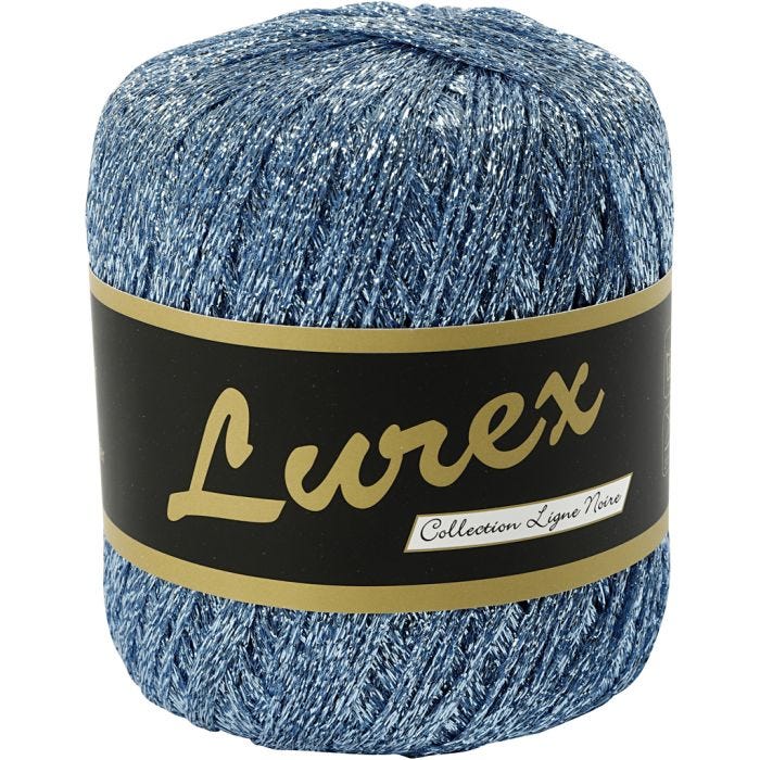 Lurex Garn, L: 160 M, lys blå, 25 g/ 1 nst.
