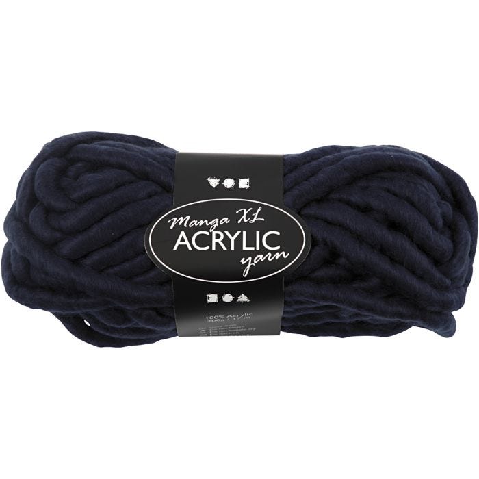 XL Kjempegarn av Akryl, L: 17 M, str. manga, mørk blå, 200g/ 1 nst.