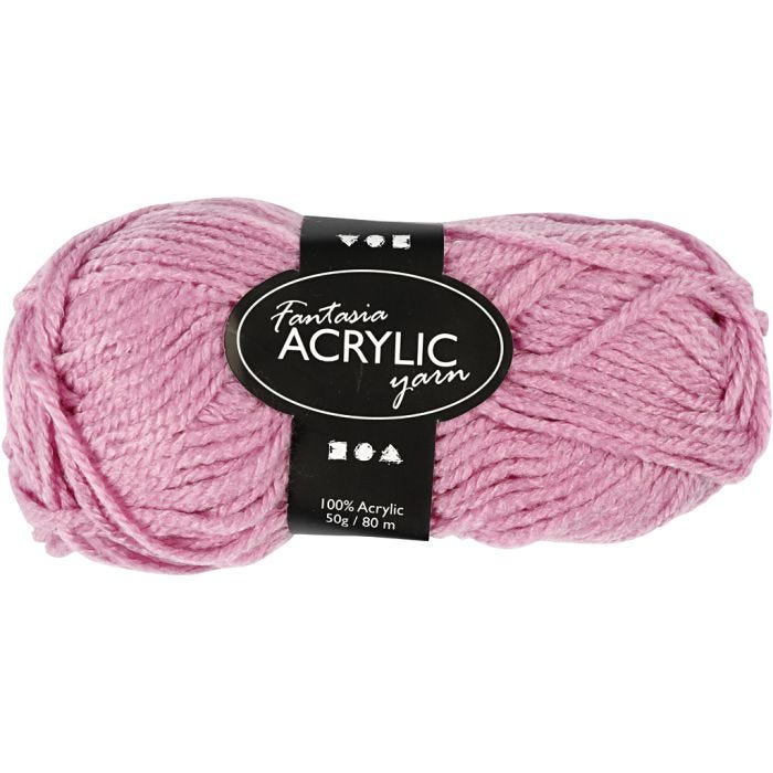 Fantasia Akrylgarn, L: 80 M, rosa, 50 g/ 1 nst.