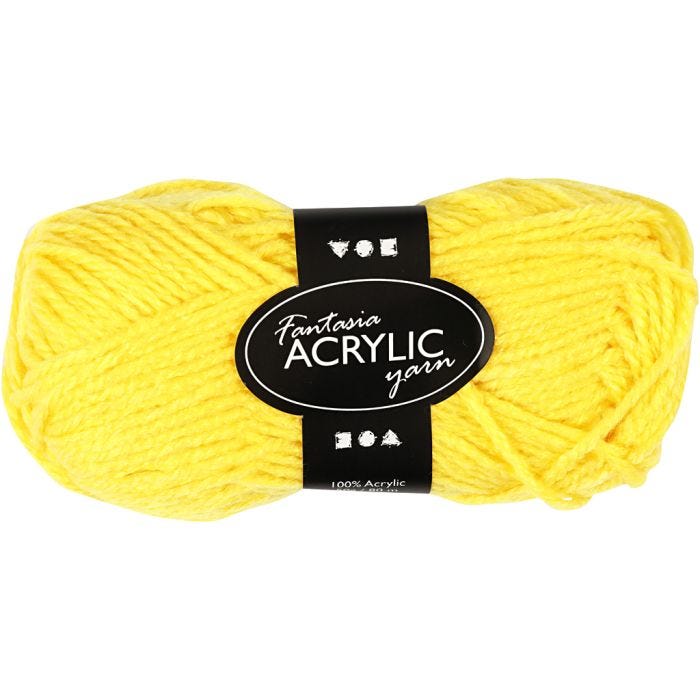 Fantasia Akrylgarn, L: 80 M, gul, 50g/ 1 nst.