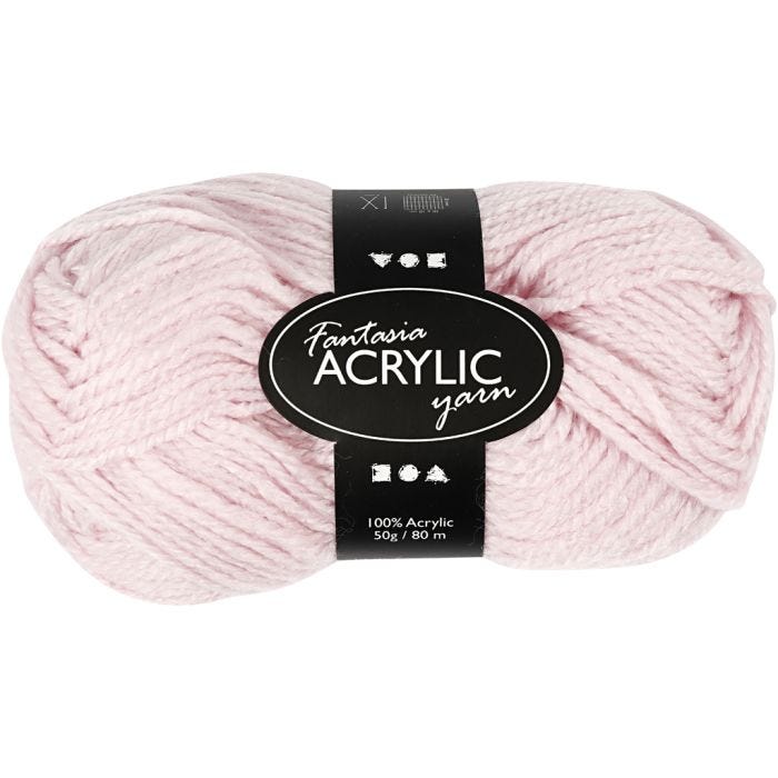 Fantasia Akrylgarn, L: 80 M, lys rød, 50 g/ 1 nst.