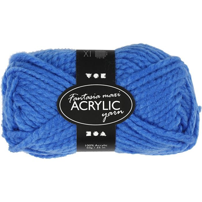 Fantasia Akrylgarn, 35 M, Maxi, blå, 50g/ 1 nst.