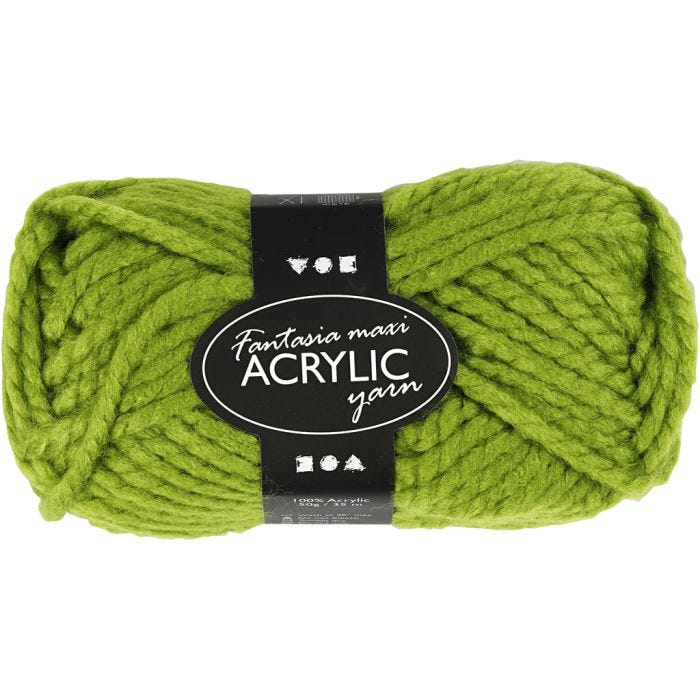 Fantasia Akrylgarn, L: 35 M, Maxi, grønn, 50 g/ 1 nst.