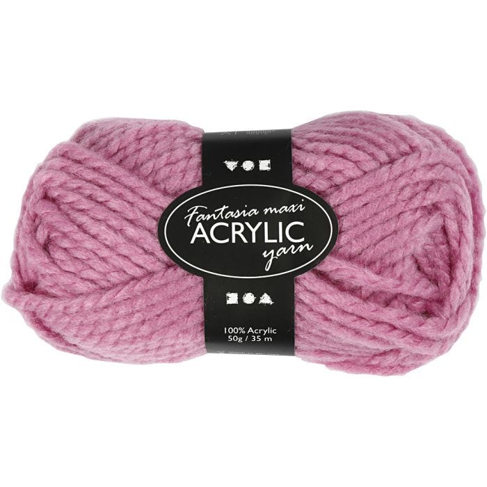 Fantasia Akrylgarn, L: 35 M, Maxi, rosa, 50 g/ 1 nst.