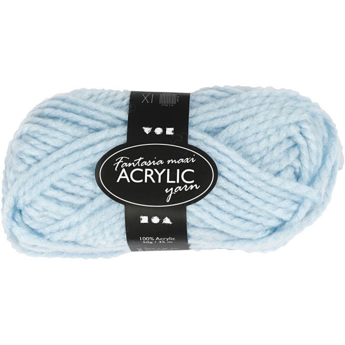 Fantasia Akrylgarn, 35 M, Maxi, lys blå, 50g/ 1 nst.