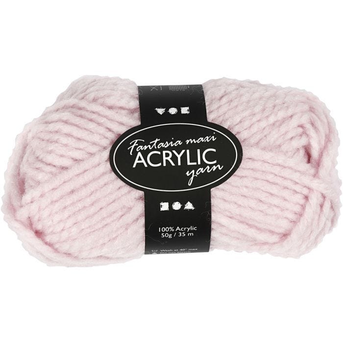 Fantasia Akrylgarn, L: 35 M, Maxi, lys rød, 50 g/ 1 nst.