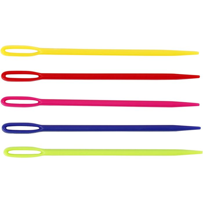 Strikkenål, L: 7 cm, ass. farger, 5 stk./ 1 pk.