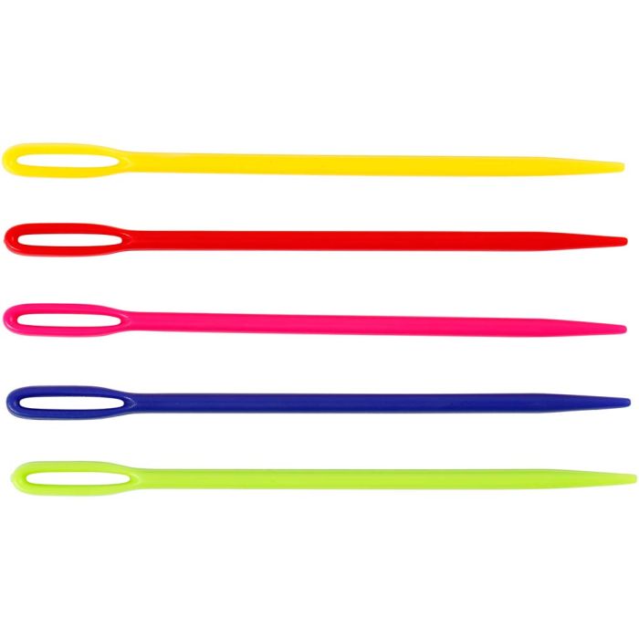 Strikkenål, L: 7 cm, ass. farger, 50 stk./ 1 pk.